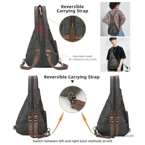 PU Leather Sling Bag Crossbody Backpack Casual Daypack main image 5